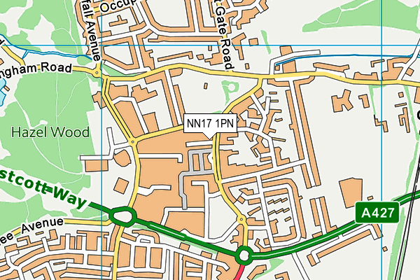 NN17 1PN map - OS VectorMap District (Ordnance Survey)
