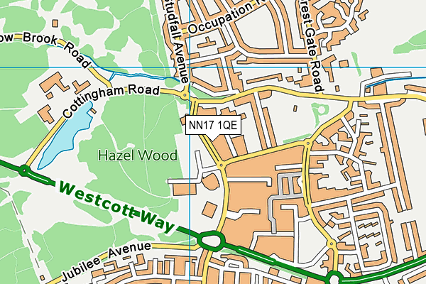 NN17 1QE map - OS VectorMap District (Ordnance Survey)