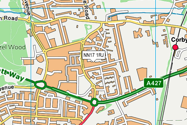 NN17 1RJ map - OS VectorMap District (Ordnance Survey)