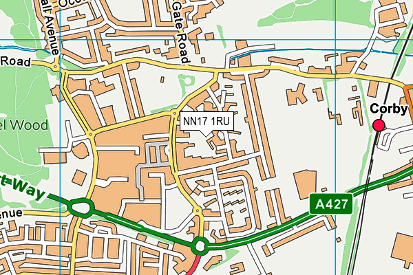 NN17 1RU map - OS VectorMap District (Ordnance Survey)