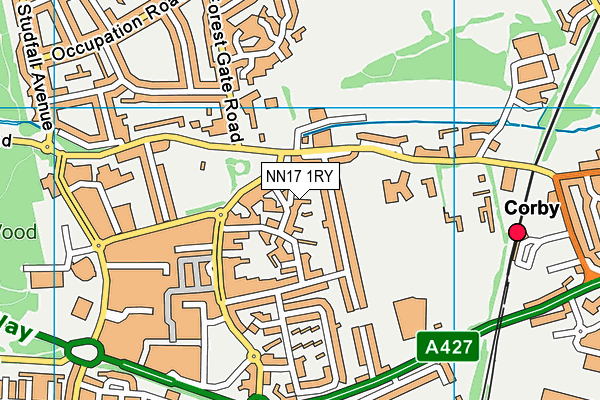 NN17 1RY map - OS VectorMap District (Ordnance Survey)