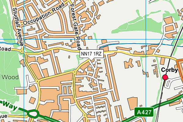 NN17 1RZ map - OS VectorMap District (Ordnance Survey)