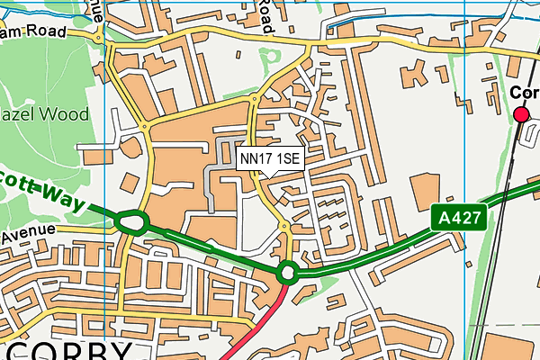 NN17 1SE map - OS VectorMap District (Ordnance Survey)