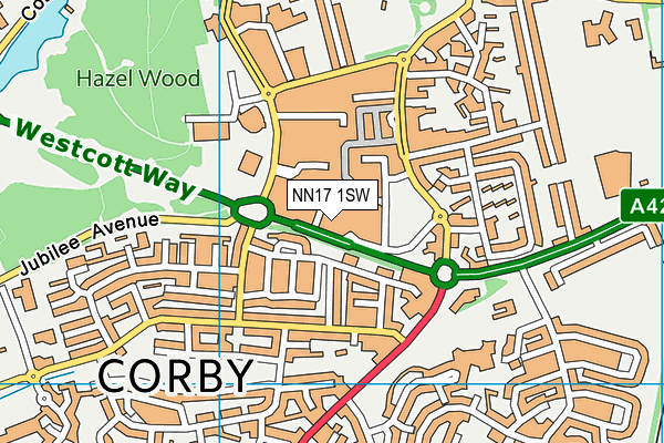Puregym (Corby) map (NN17 1SW) - OS VectorMap District (Ordnance Survey)