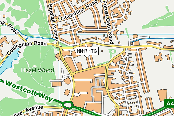 NN17 1TG map - OS VectorMap District (Ordnance Survey)