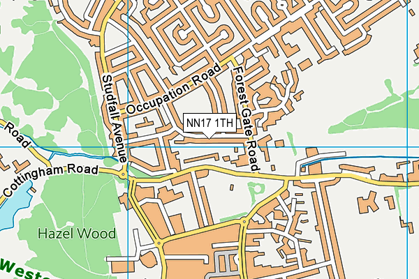 NN17 1TH map - OS VectorMap District (Ordnance Survey)