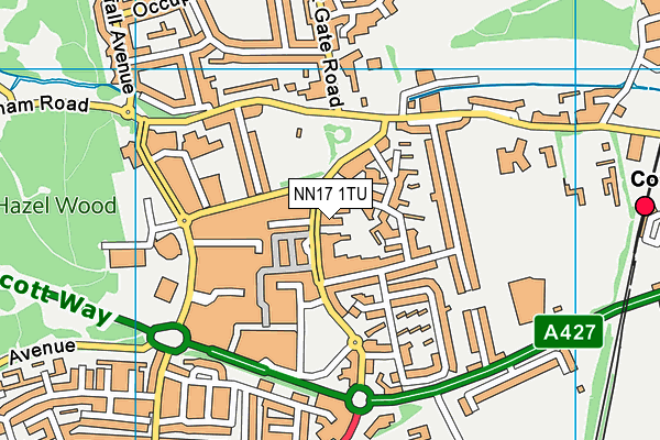 NN17 1TU map - OS VectorMap District (Ordnance Survey)