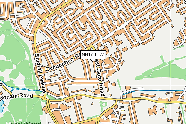 NN17 1TW map - OS VectorMap District (Ordnance Survey)