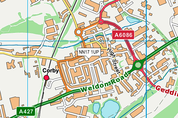 NN17 1UP map - OS VectorMap District (Ordnance Survey)