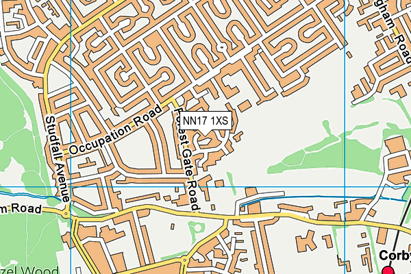 NN17 1XS map - OS VectorMap District (Ordnance Survey)