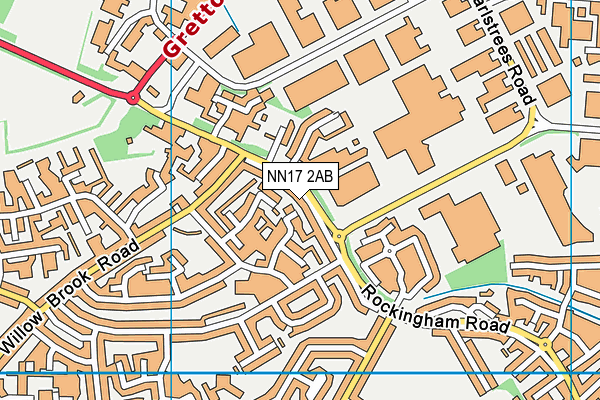NN17 2AB map - OS VectorMap District (Ordnance Survey)