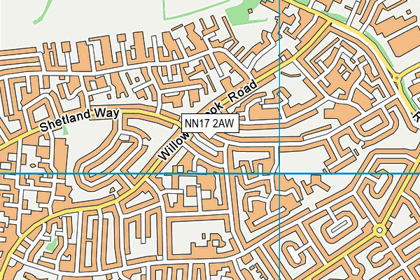 NN17 2AW map - OS VectorMap District (Ordnance Survey)