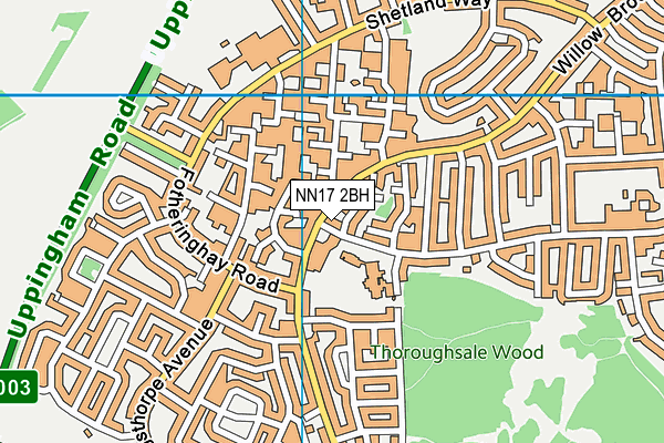 NN17 2BH map - OS VectorMap District (Ordnance Survey)