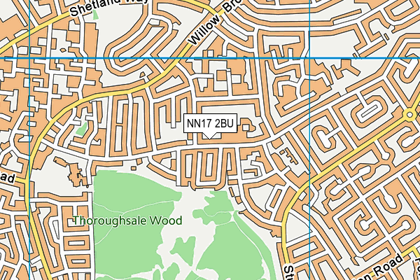 NN17 2BU map - OS VectorMap District (Ordnance Survey)