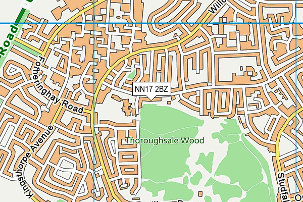 NN17 2BZ map - OS VectorMap District (Ordnance Survey)
