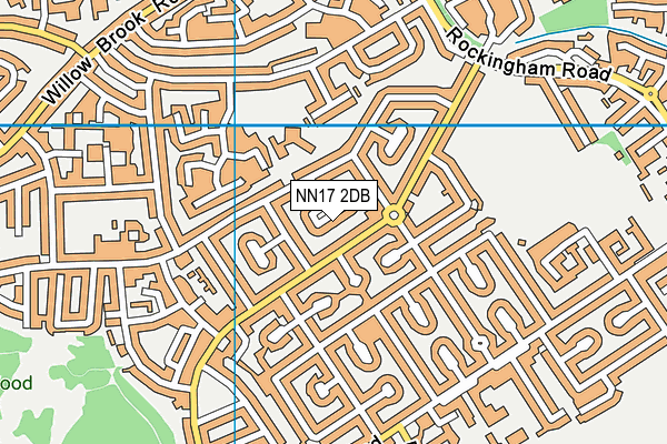 NN17 2DB map - OS VectorMap District (Ordnance Survey)