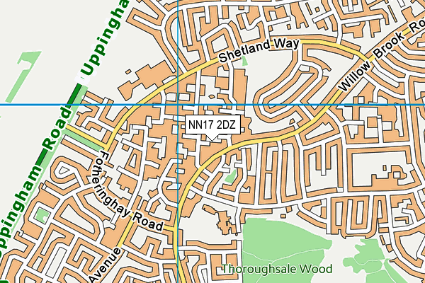 NN17 2DZ map - OS VectorMap District (Ordnance Survey)