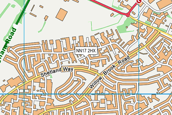 NN17 2HX map - OS VectorMap District (Ordnance Survey)