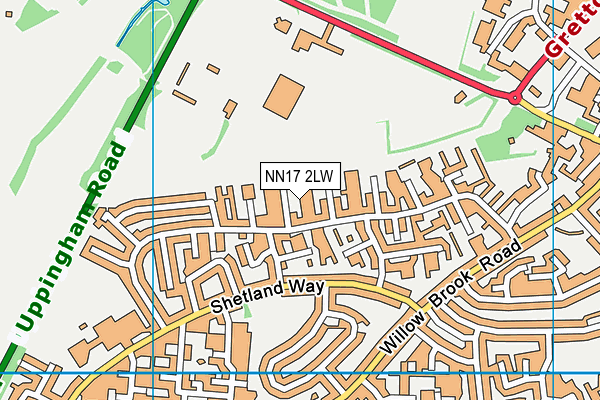 NN17 2LW map - OS VectorMap District (Ordnance Survey)