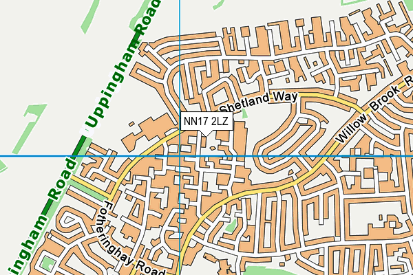 NN17 2LZ map - OS VectorMap District (Ordnance Survey)
