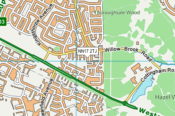 NN17 2TJ map - OS VectorMap District (Ordnance Survey)