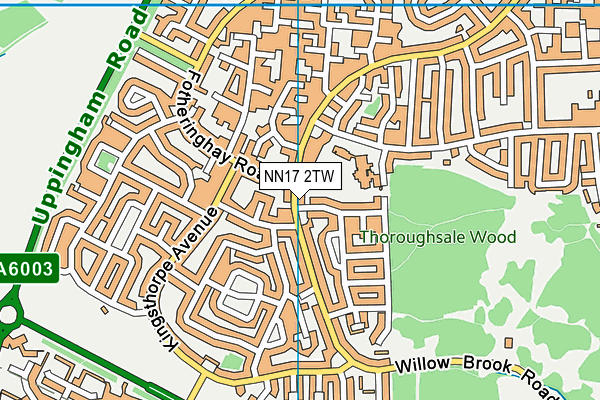 NN17 2TW map - OS VectorMap District (Ordnance Survey)