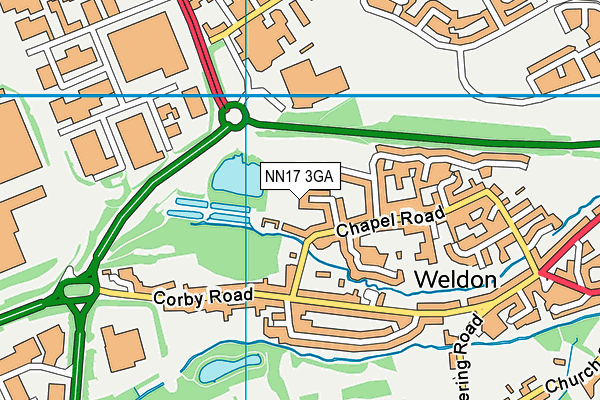 NN17 3GA map - OS VectorMap District (Ordnance Survey)