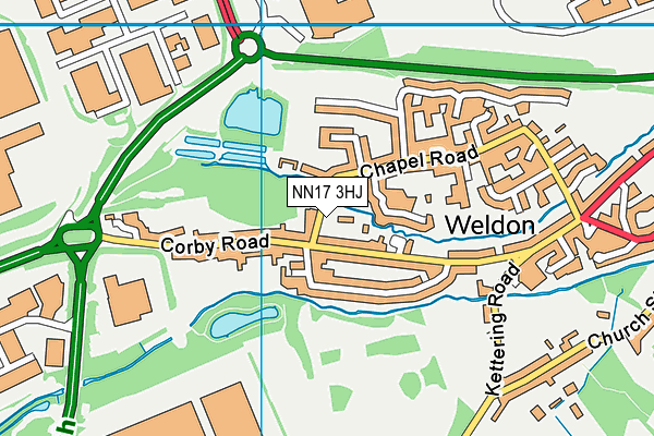 NN17 3HJ map - OS VectorMap District (Ordnance Survey)