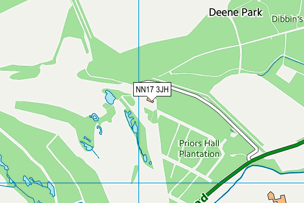 NN17 3JH map - OS VectorMap District (Ordnance Survey)