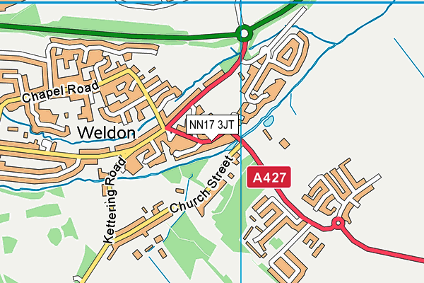 Oundle Road (Closed) map (NN17 3JT) - OS VectorMap District (Ordnance Survey)