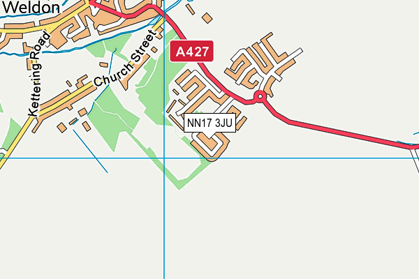 NN17 3JU map - OS VectorMap District (Ordnance Survey)