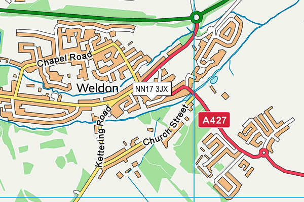 NN17 3JX map - OS VectorMap District (Ordnance Survey)