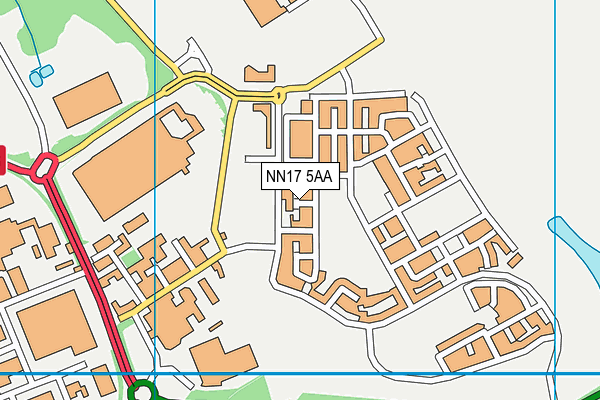 NN17 5AA map - OS VectorMap District (Ordnance Survey)