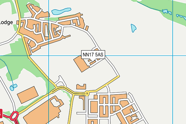 NN17 5AS map - OS VectorMap District (Ordnance Survey)