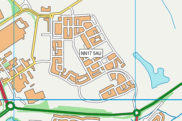 NN17 5AU map - OS VectorMap District (Ordnance Survey)