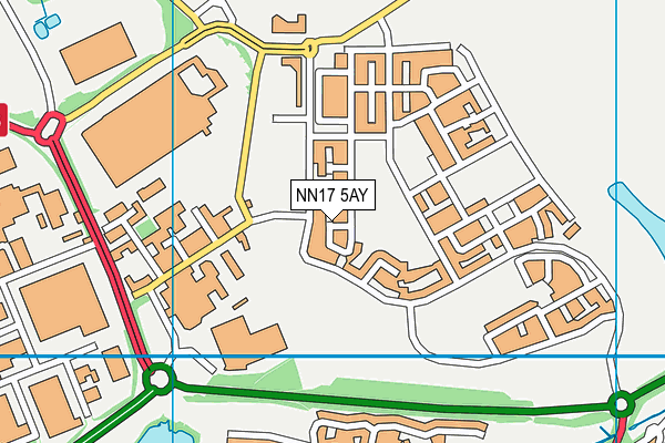 NN17 5AY map - OS VectorMap District (Ordnance Survey)