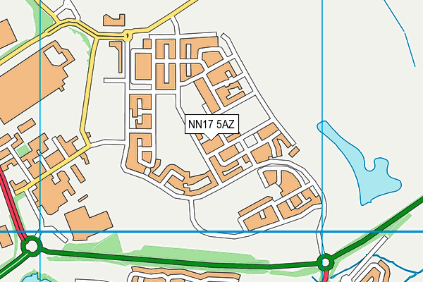 NN17 5AZ map - OS VectorMap District (Ordnance Survey)