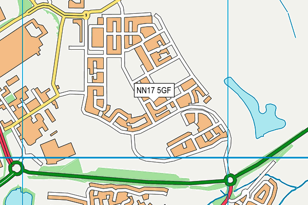 NN17 5GF map - OS VectorMap District (Ordnance Survey)