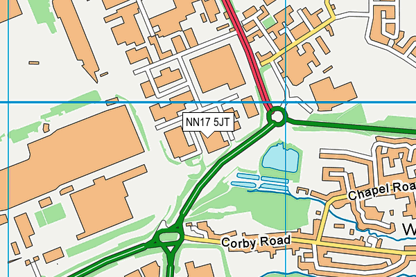 NN17 5JT map - OS VectorMap District (Ordnance Survey)