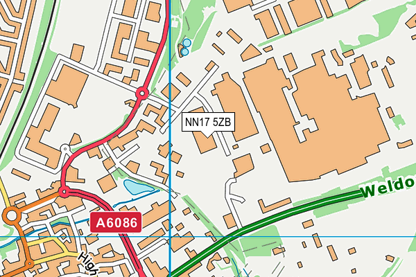NN17 5ZB map - OS VectorMap District (Ordnance Survey)