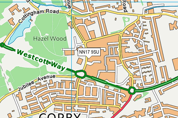 NN17 9SU map - OS VectorMap District (Ordnance Survey)