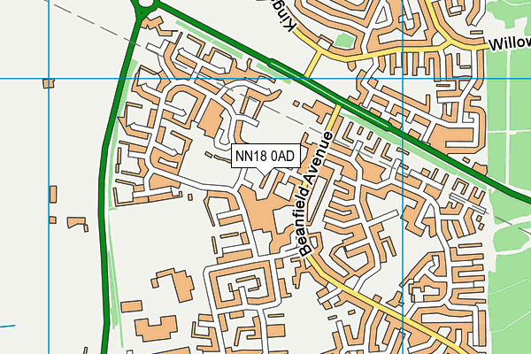 NN18 0AD map - OS VectorMap District (Ordnance Survey)