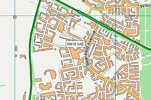 NN18 0AE map - OS VectorMap District (Ordnance Survey)