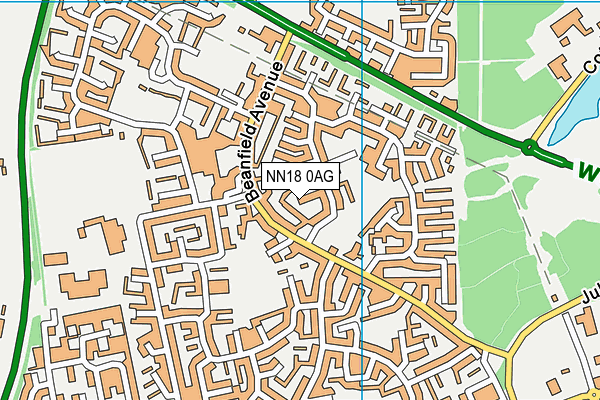 NN18 0AG map - OS VectorMap District (Ordnance Survey)