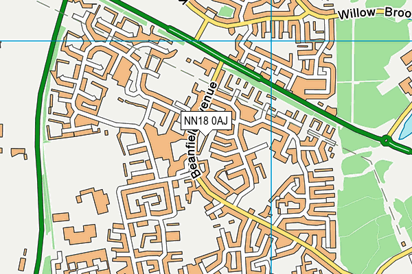 NN18 0AJ map - OS VectorMap District (Ordnance Survey)