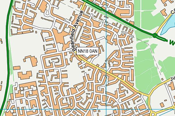 NN18 0AN map - OS VectorMap District (Ordnance Survey)