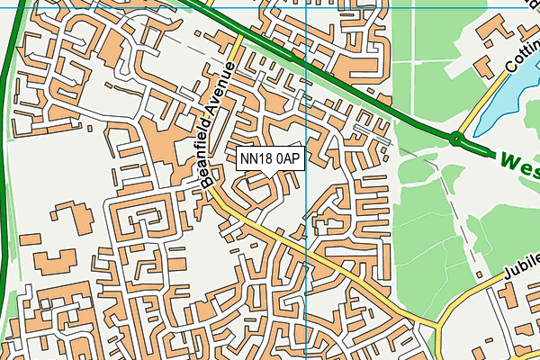 NN18 0AP map - OS VectorMap District (Ordnance Survey)