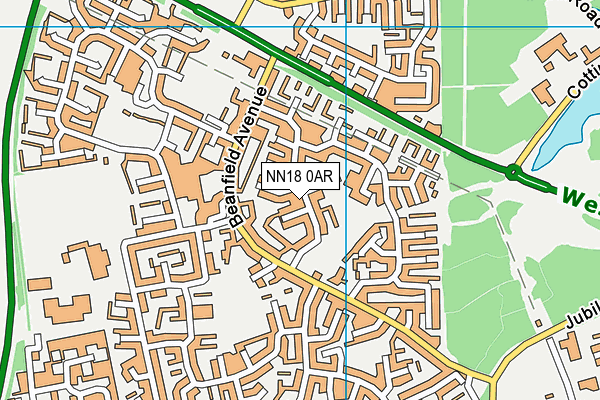 NN18 0AR map - OS VectorMap District (Ordnance Survey)