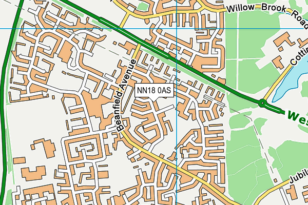 NN18 0AS map - OS VectorMap District (Ordnance Survey)