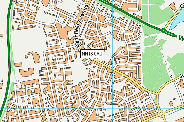NN18 0AU map - OS VectorMap District (Ordnance Survey)